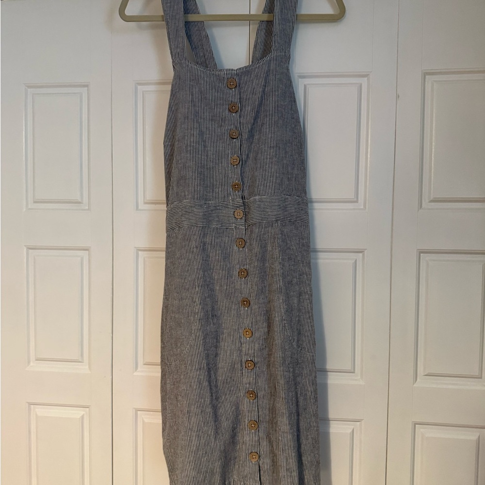 Pin Stripe Blue Button-Down Dress
